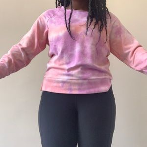 oversized pink tie dye sweatshirt